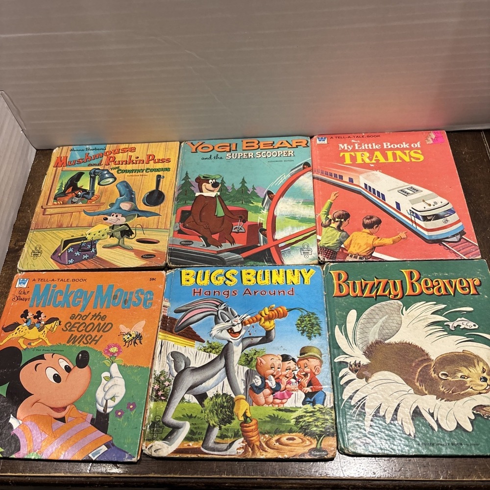 Vintage Tell-A-Tale Hardback Book Lot of 6 from the 1950's & 1970 - FAST SHIP